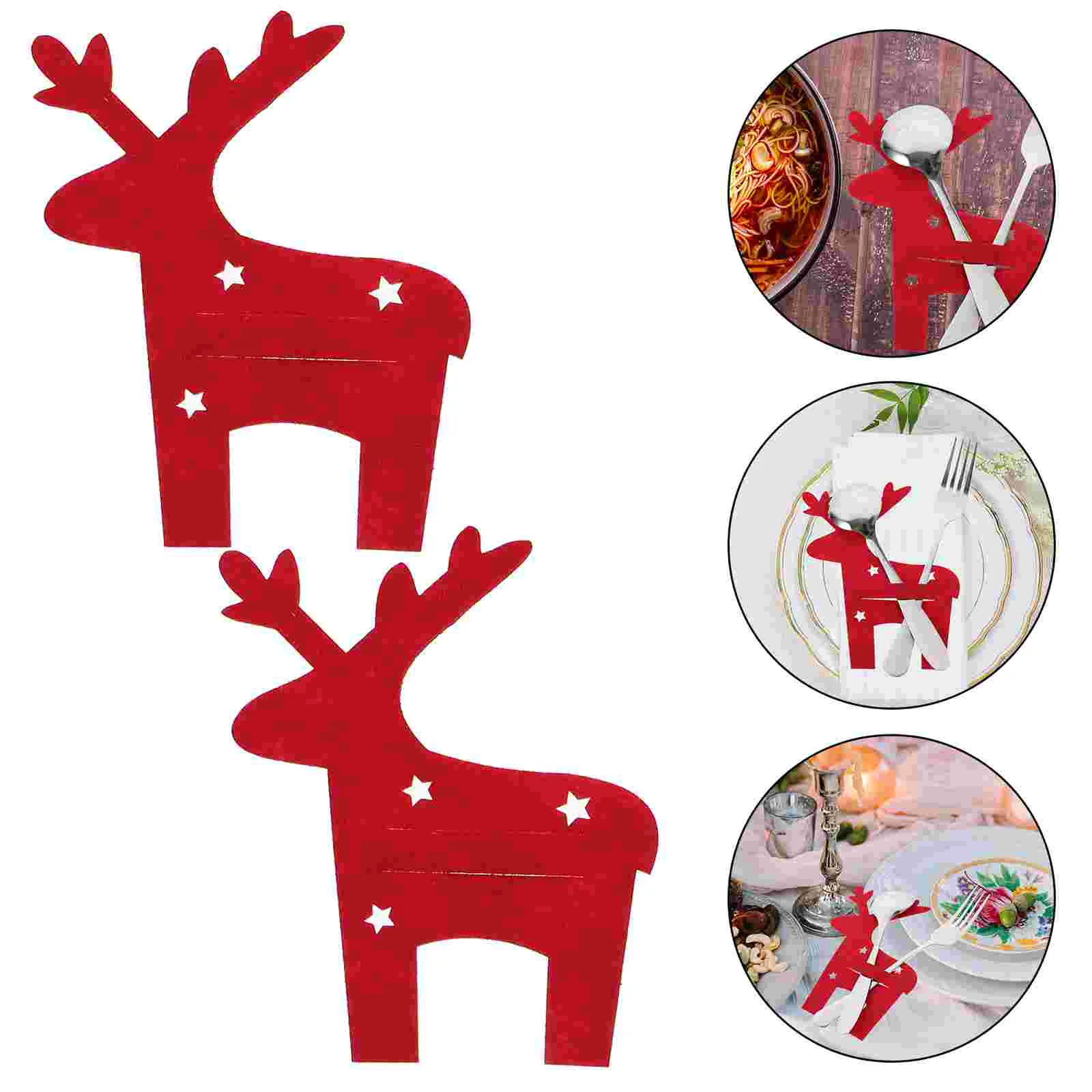 

Decorations Christmas Themed Cutlery Bags Adorable Tableware Party Favor Pouch Accessory Holder Banquet Fork Utensil