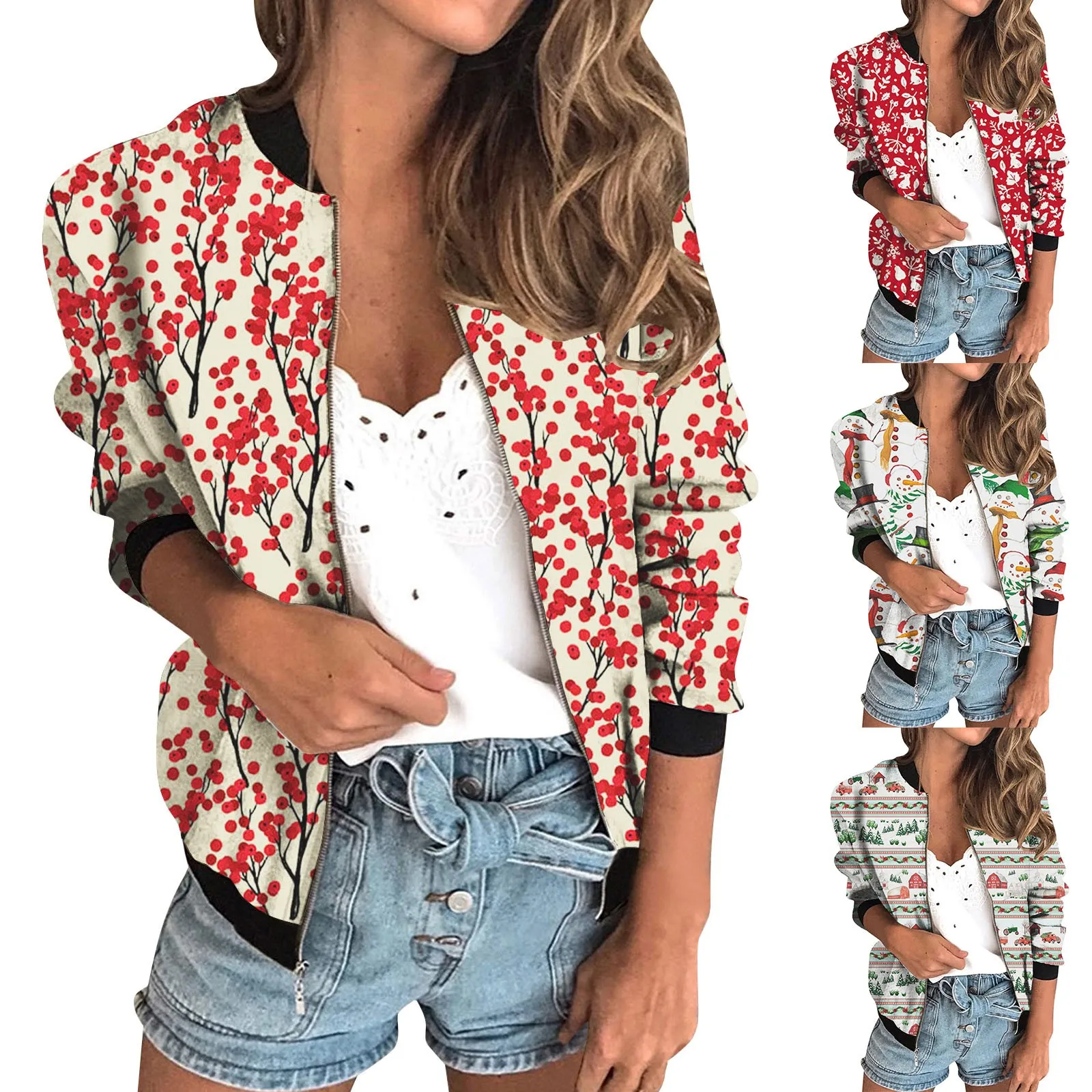 

Women Winter Coats 5x Women's Jacket Lightweight Zip Casual Jacket Printed Coat Stand Women Fashion Jackets