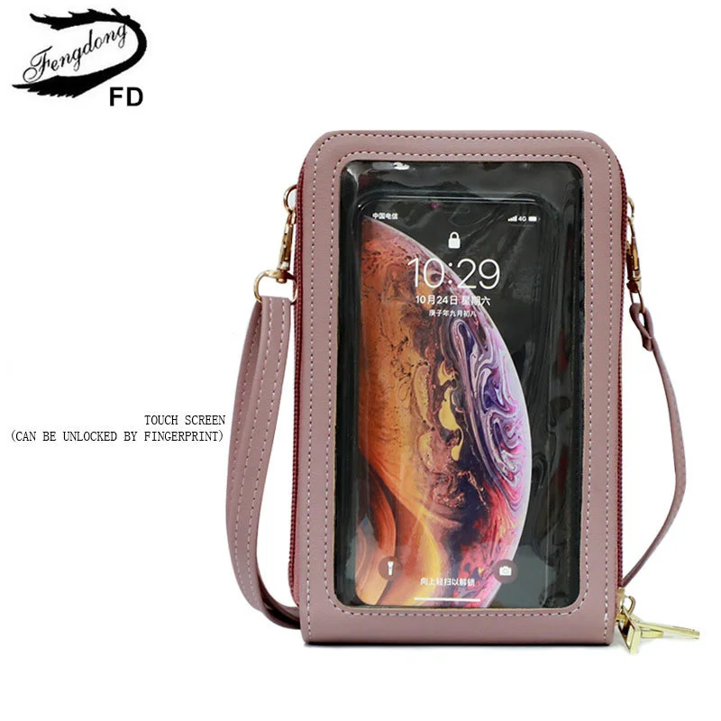 

touch screen mobile phone bag mini one shoulder bag small crossbody bags for women PU leather purse credit card case