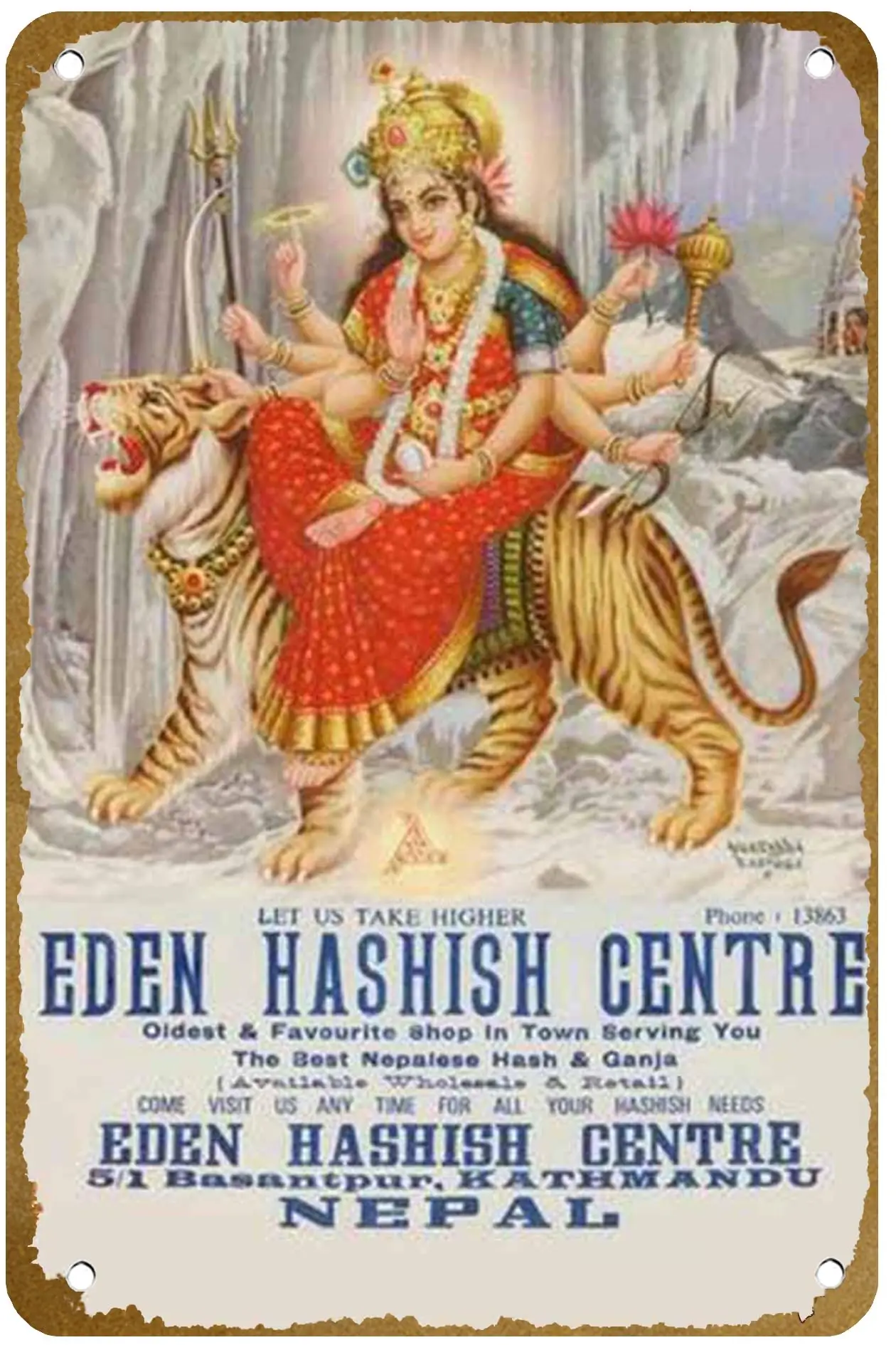 Плакат Eden Hashish Center винтажная металлическая жестяная вывеска с логотипом семейный