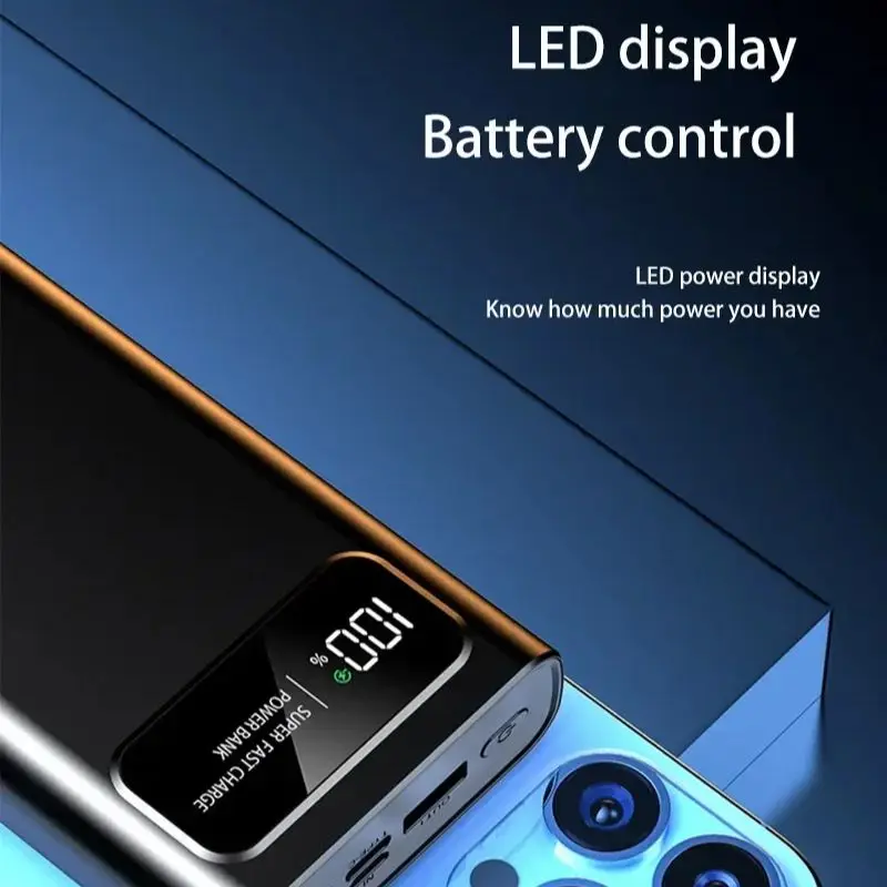 200000 mAH Power Bank 120 Вт сверхбыстрая зарядка аккумулятора большой емкости с цифровым