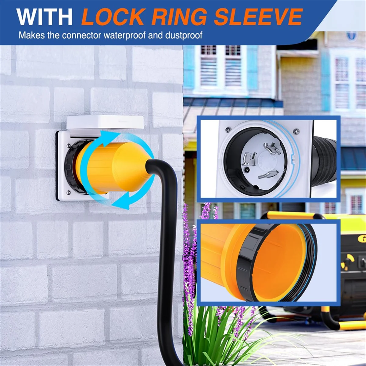 Шнур питания на 50 ампер для автофургона с крышкой блокировки загрузки 125/250 В