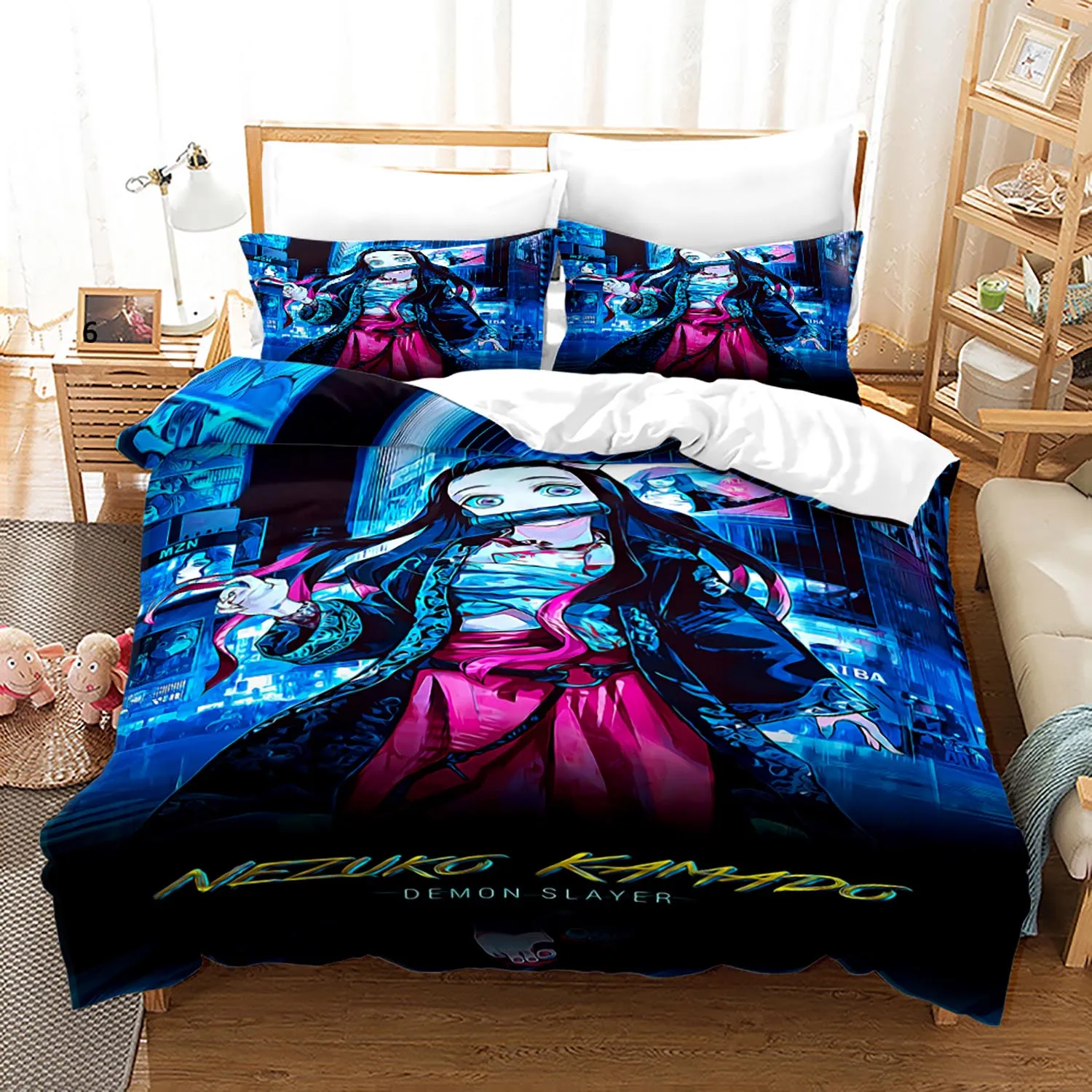 

Demon Slayer Bedding Set Single Twin Full Queen King Size Demon Set Children Kid Bedroom Duvetcover Sets 3D Print Slayer Bed