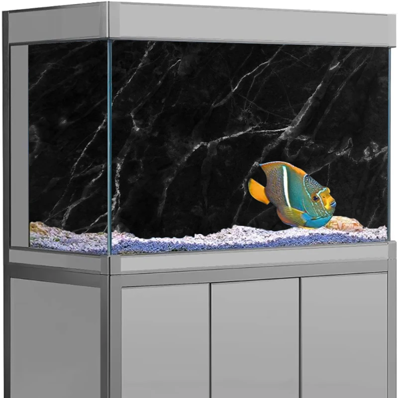 Аквариумный фон наклейка задний плакат HD Черный Камень Аквариум Украшение