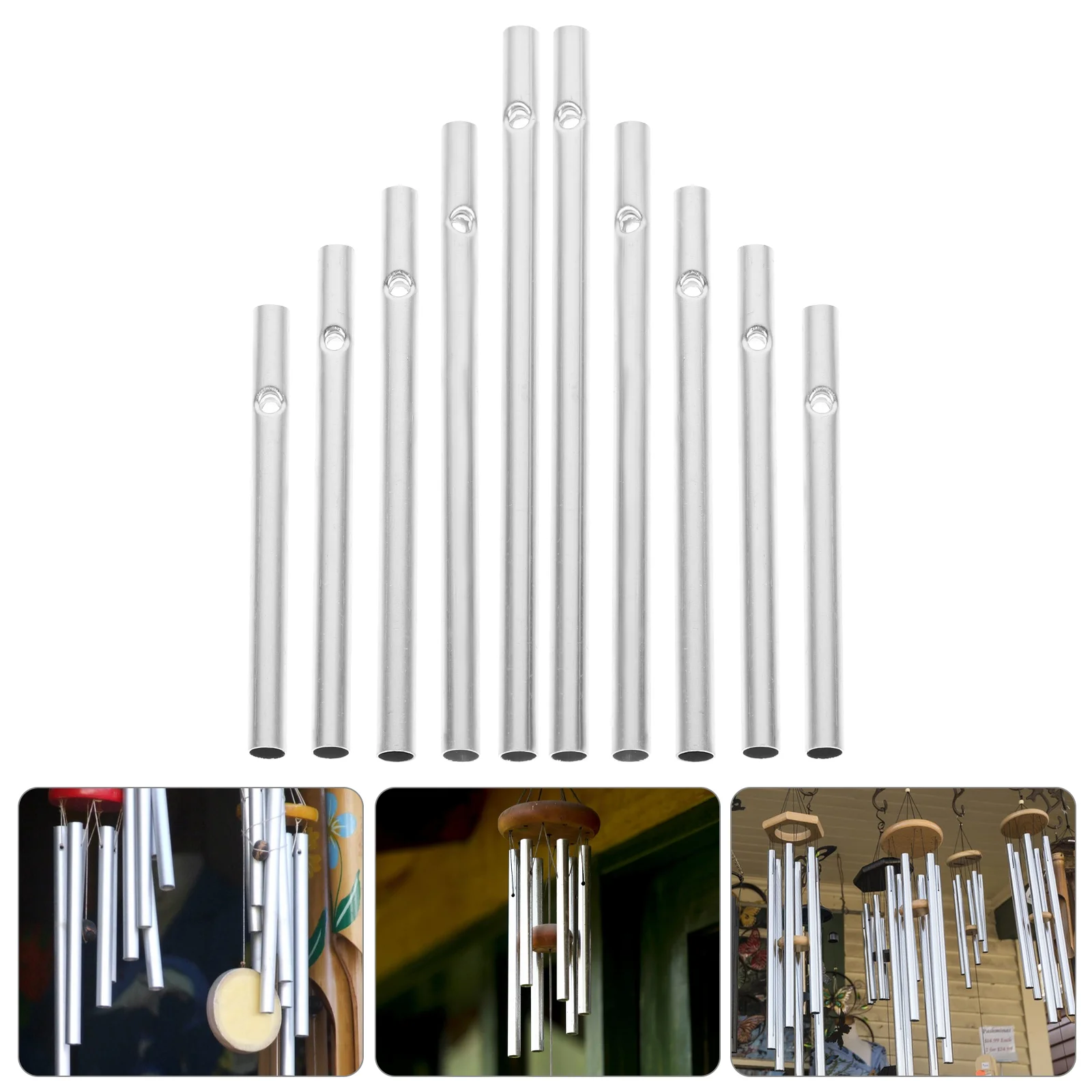 

60 Pcs Wind Chimes DIY Pipe Supplies Materials Garden Tube Aluminum Replacement