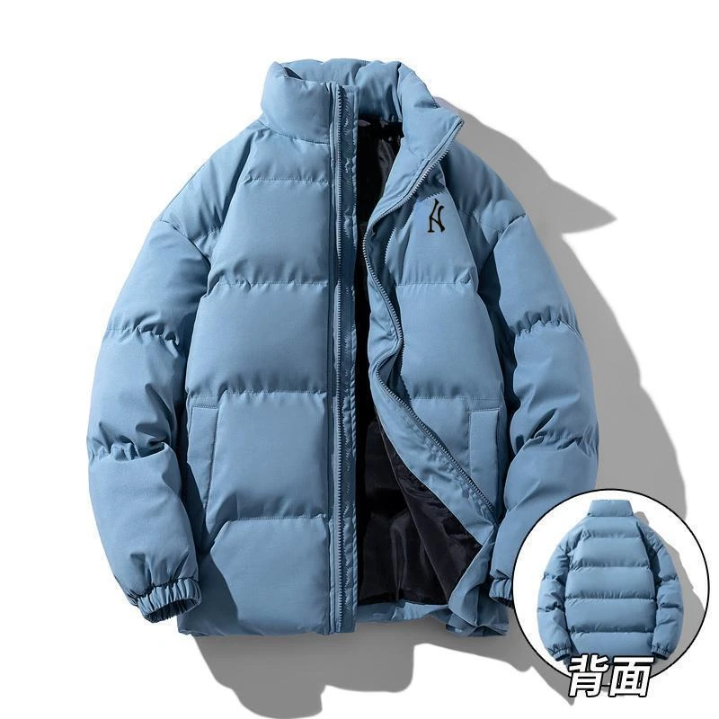 2022 Winter New Style NY Loose Versatile Down Cotton Jacket Warm Cotton Jacket Versatile Coat for Men and Women