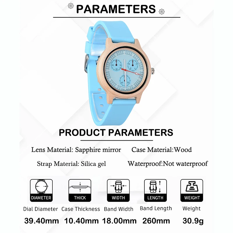 Wood Quartz Watch Fashion Simple Style Wristwatch Wooden Dial Silicone Strap Luminous Casual Couple Watches