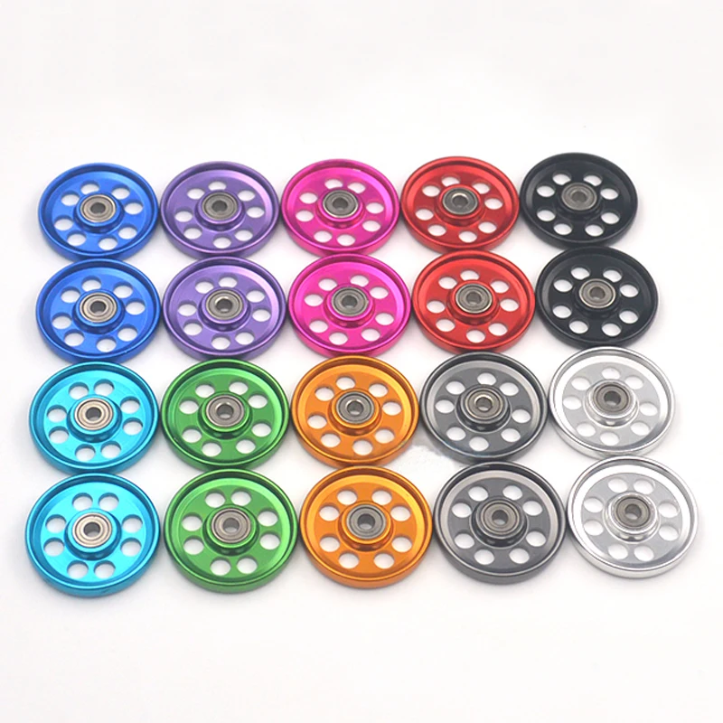 

2PCS Ball Bearings 17mm 8 Holes Aluminum Alloy Guidewheel 95563 Guide Rollers DIY for RC Tamiya Mini 4WD Car Spare Parts
