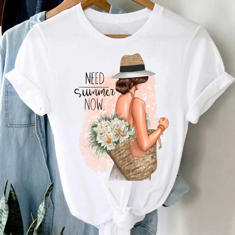 

New Women T Shirt Women Fashion Printing T Shirt Casual Tops 90s Girls Lady Short Sleeve Tee Shirts Female T-shirts Tee Clothes