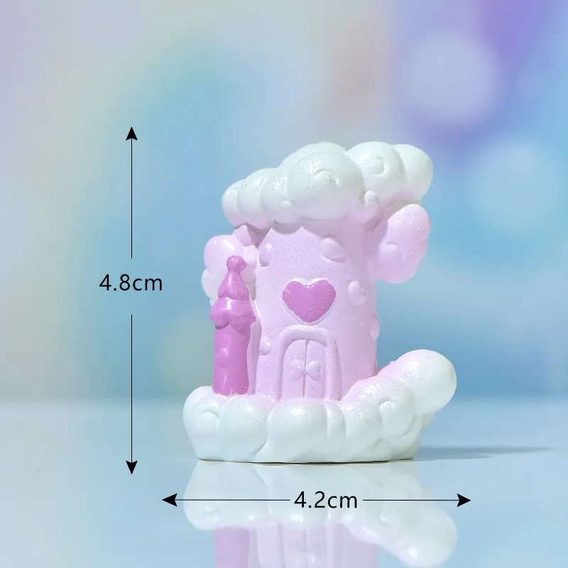 Феерический замок Мини-Миниатюрный Декор для тортов Садовый орнамент Горшки для растений Обереги Домик для кукол Гномик Мох Подарок Смола Рукоделие.