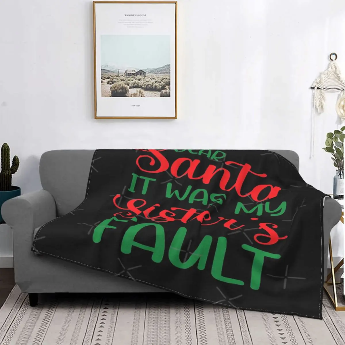 

Dear Santa It'S My Sister'S Blanket Bedspread Bed Plaid Comforter Baby Blanket Muslin Blanket Bed Linen Cotton