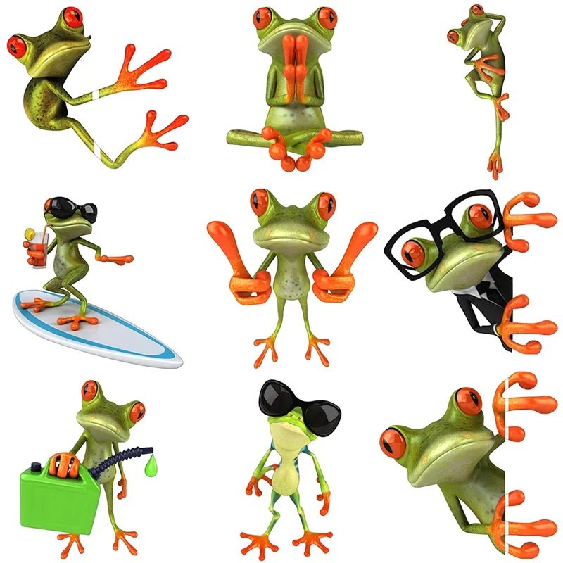 

Y557# Car Sticker Popular Cartoon Lovely Frogs Vinyl Decals Car Motorcycle Bumper Body Rear Window Decorative