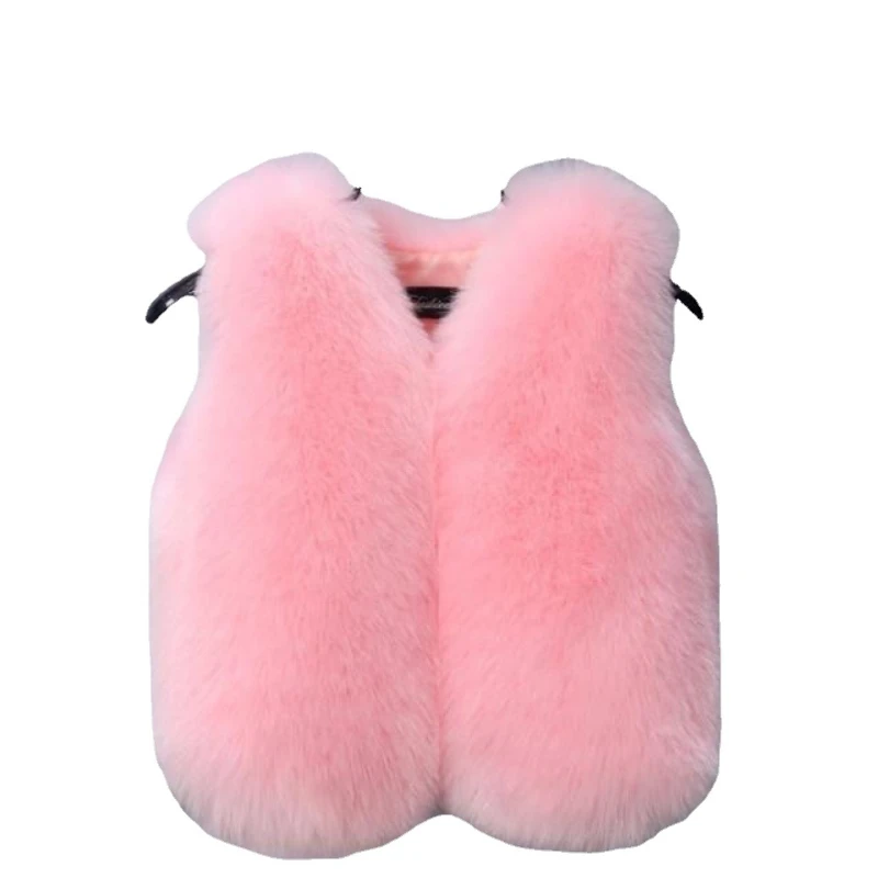 2022 children's fur vest autumn winter warm fur vest boys and girls winter fox hair Korean version
