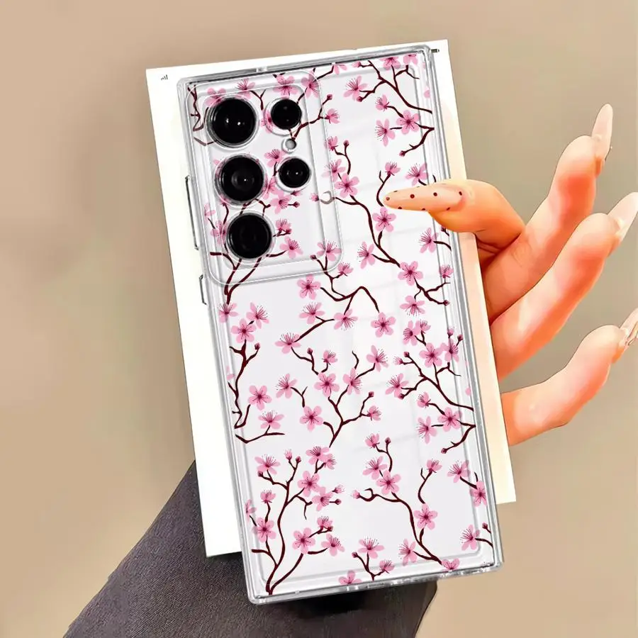 Фото Креативный чехол с цветами персика для Samsung Galaxy S26 S24 S23 Ultra S21 Note 20 Ultra 10 S25 Edge S22 FE S20 Plus №2