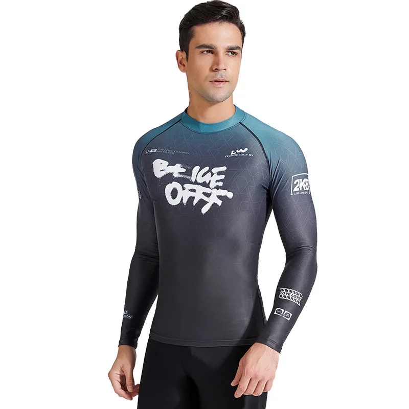 

Sabolay Man Rashguard Diving Swimsuit Surfing Rash Shirt Long Sleeve Surf Wear Uv Protection Shirt Lycra Men Rash Guard Top