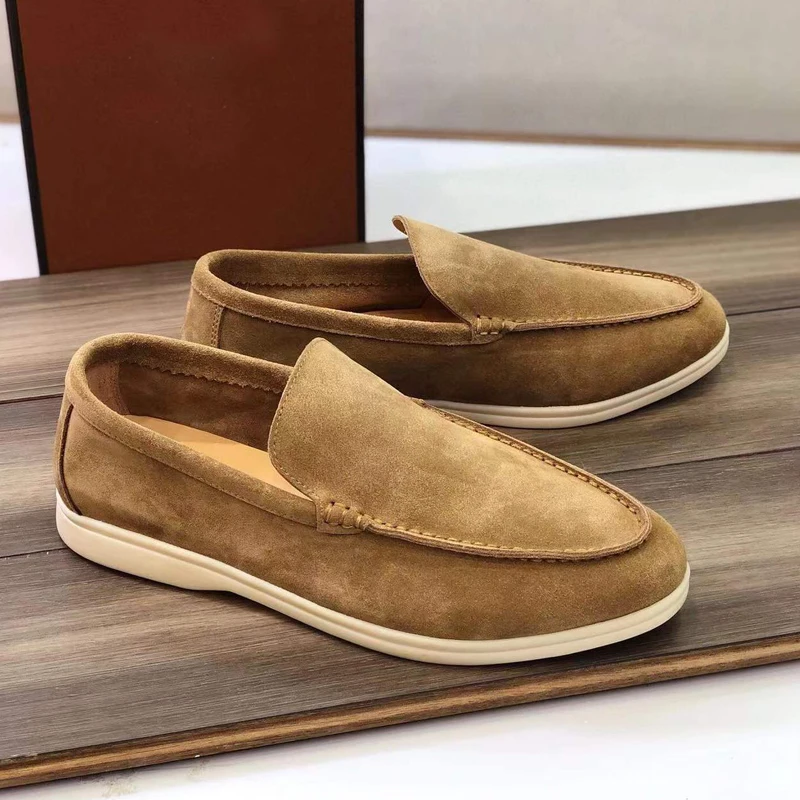 

Incomparable Suede Casual Penny Loafers Men Shoes Top Quality Slip On Lazy Simple Cozy Leisure Mules Driving Walk Shoes