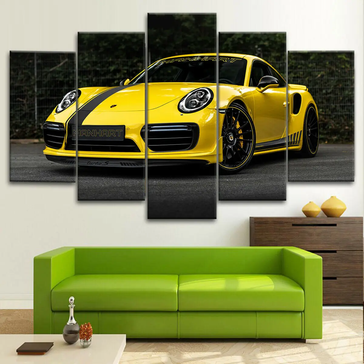 

5 Pieces Canvas Art Poster Porsche 911 Peformance Car Decor Painting For Living Room Wall Picture Print Bedroom Home Decoration