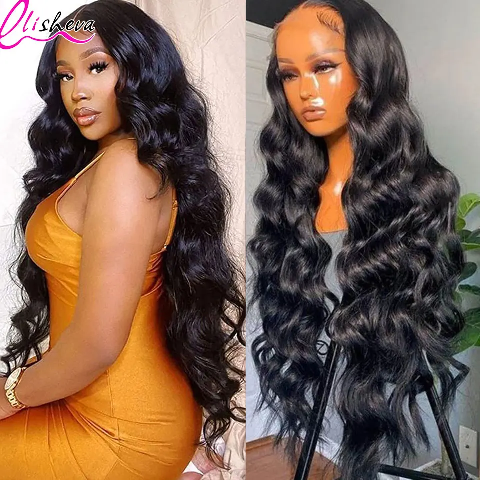 

13x6 HD Transparent Body Wave Lace Front Human Hair Wig 180% Brazilian Remy 32 Inch Wet And Wavy 13x4 Lace Frontal Wig For Women