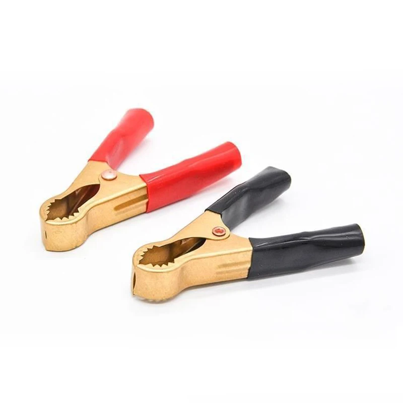 

50A Red + Black Brass Car Battery Clip Thickened Battery Alligator Clip Charging Clip Alligator Clip 80mm Connector Plug