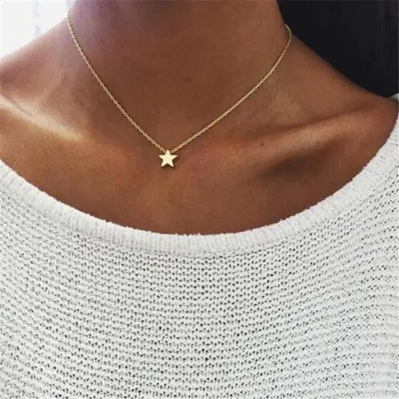 

Tiny Heart Choker Necklace for Women Silver Color Chain Smalll Love Necklace Pendant on neck Bohemian Chocker Necklace Jewelry