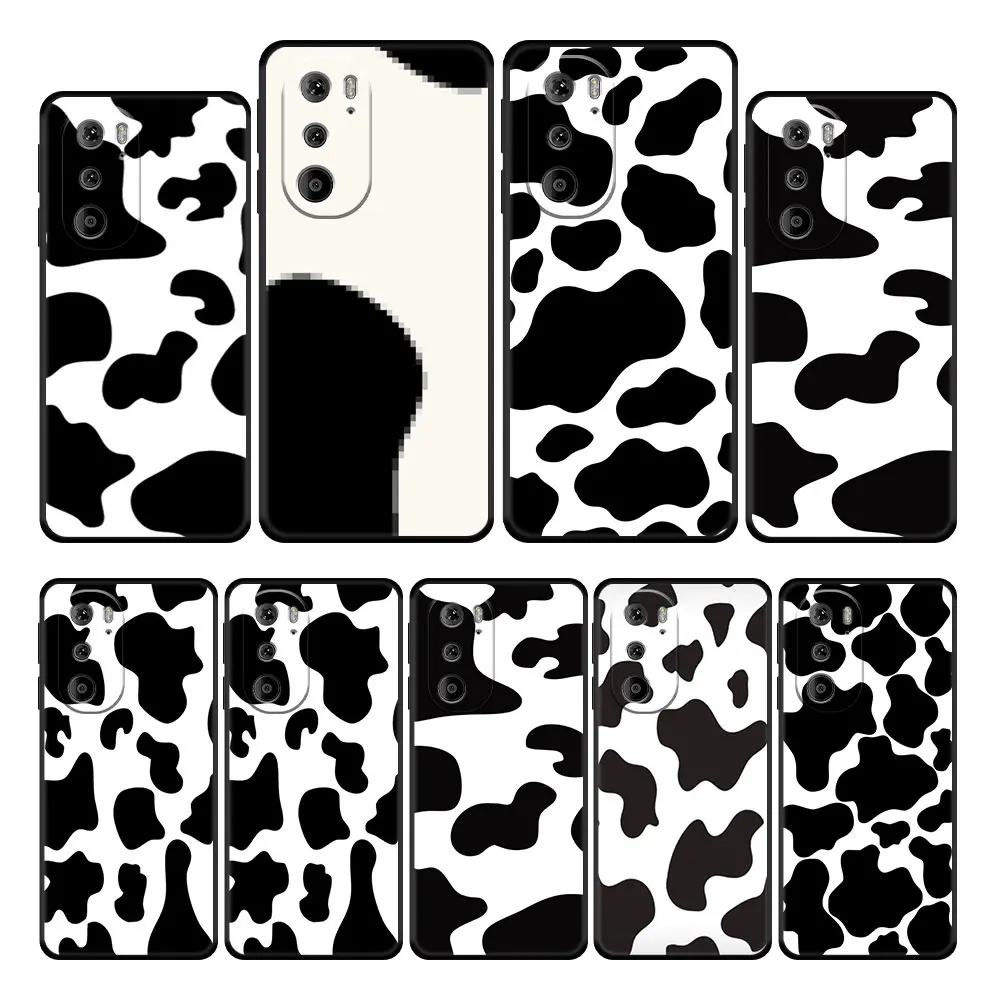 

TPU White Black Cow Pattern Case Coque for Moto G71 G51 5G G31 G30 Edge 20 30 Pro G22 G60 G200 X30 S30 One Phone TPU Original