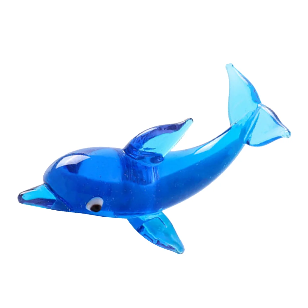 

Dolphinfigurines Figurine Animal Sea Statue Sculpture Ornament Blown Decoration Animals Crystal Decor Blue Desk Jumping