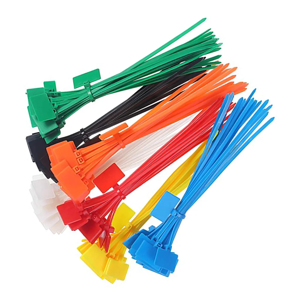 

250 Pcs Cable Labels Black Zipper Tags Numbered Ties Electrical Plastic Labeling Mark