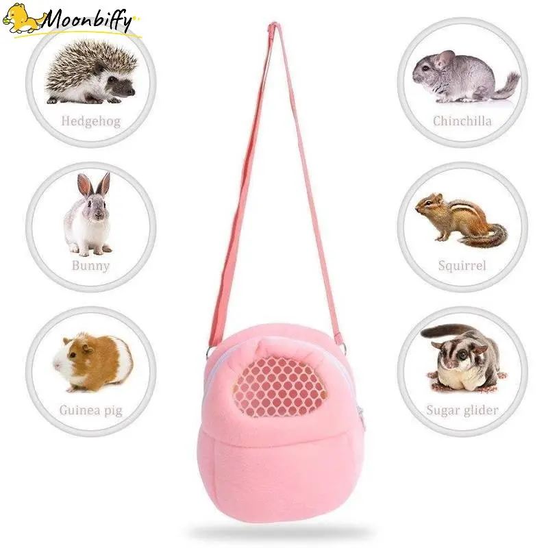 

Small Pet Carrier Rabbit Cage Hamster Chinchilla Travel Warm Bags Guinea Pig Carry Pouch Bag Breathable Pet Cage Rat Leash