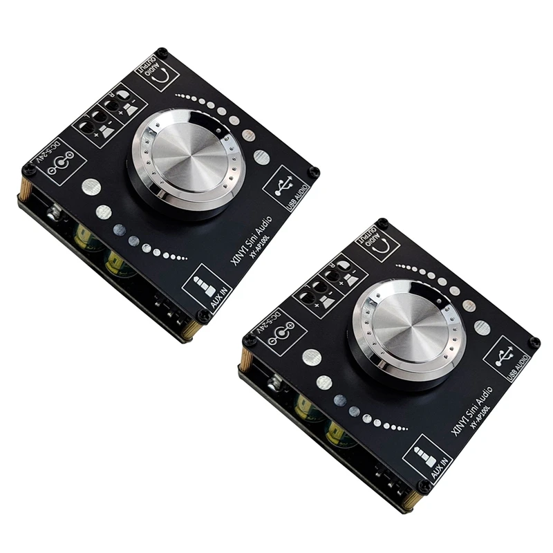 

2X XY-AP100L 100WX2 Bluetooth 5.0 Stereo Amplifier Board AUX USB Sound Card Digital Power Amp Amplificador DC 12V 24V