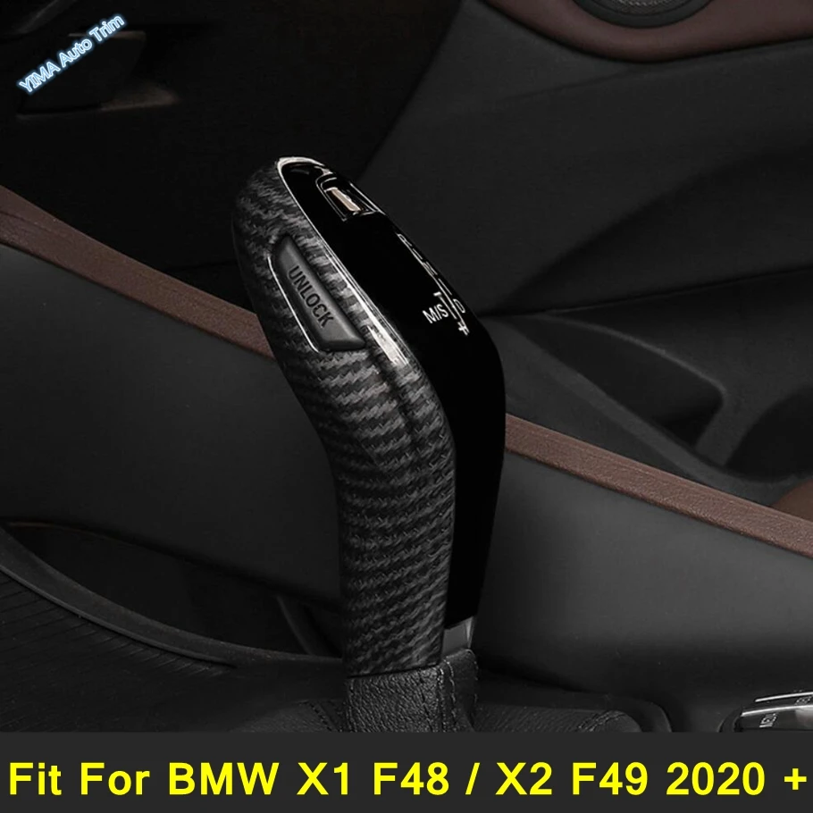 

Carbon Fiber / Red Interior Parts Accessories Gear Shift Knob Head Handball Decor Cover Trim For BMW X1 F48 / X2 F49 2020 2021