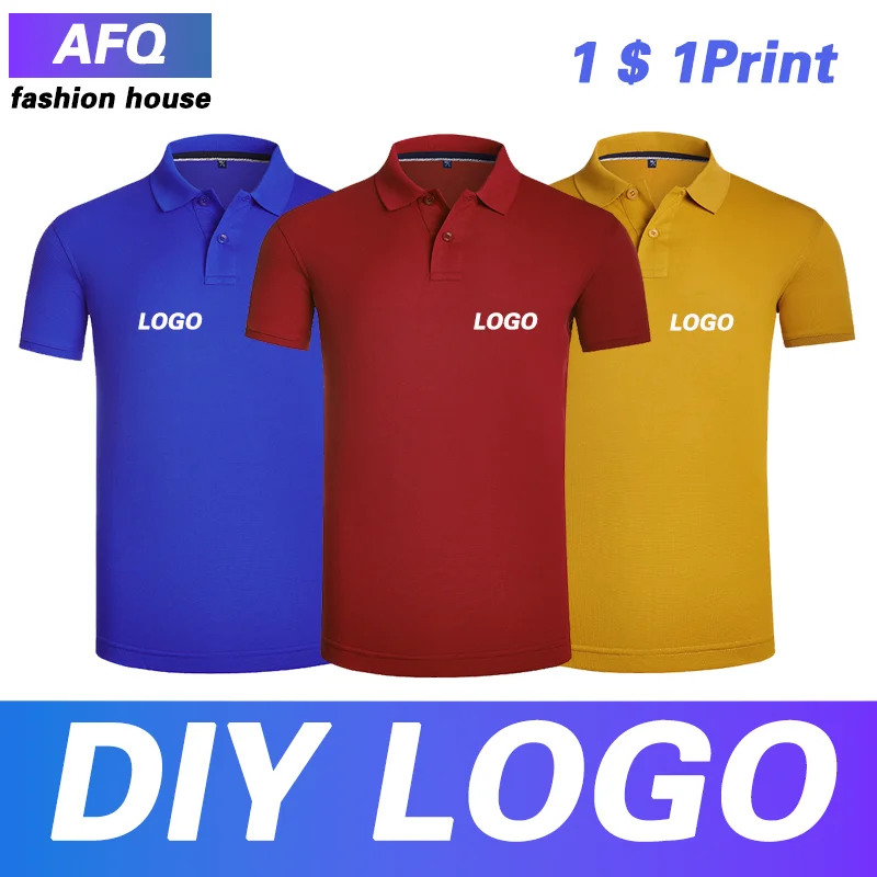 Рубашка-Поло рабочая одежда с короткими рукавами и вышивкой на заказ футболка