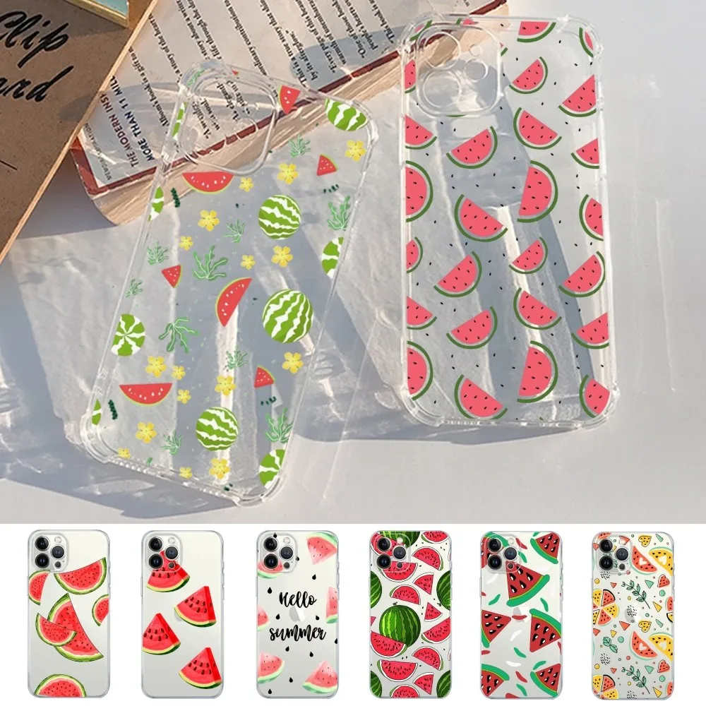 

Watermelon fruit Phone Case For iPhone 15 11 12 13 14 Mini Pro Max XR X XS TPU Clear Case For 8 7 6 Plus SE 2020