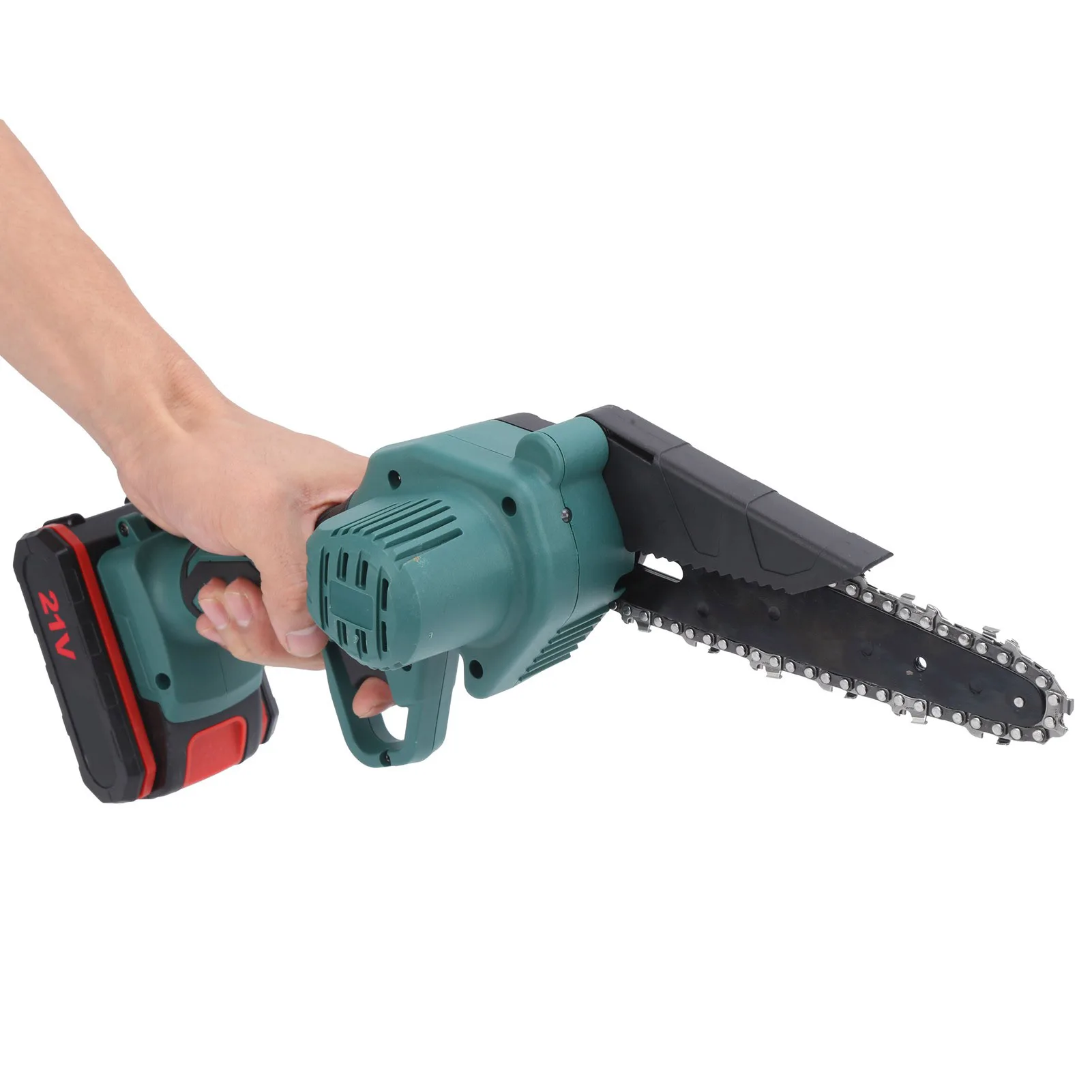 Мини-электрическая бензопила 550 Вт 21 В для отделки сада 1 литиевая батарея зарядка