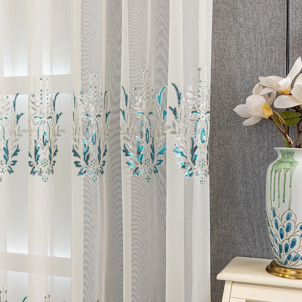 LOZUJOJU вафельная занавеска в европейском стиле с цветочной вышивкой вуаль