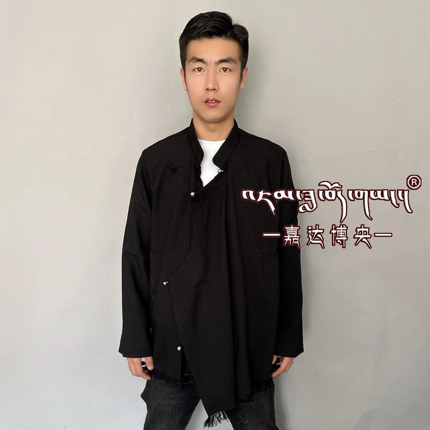 Мужские тибетские костюмы новая однотонная хлопковая повседневная свободная