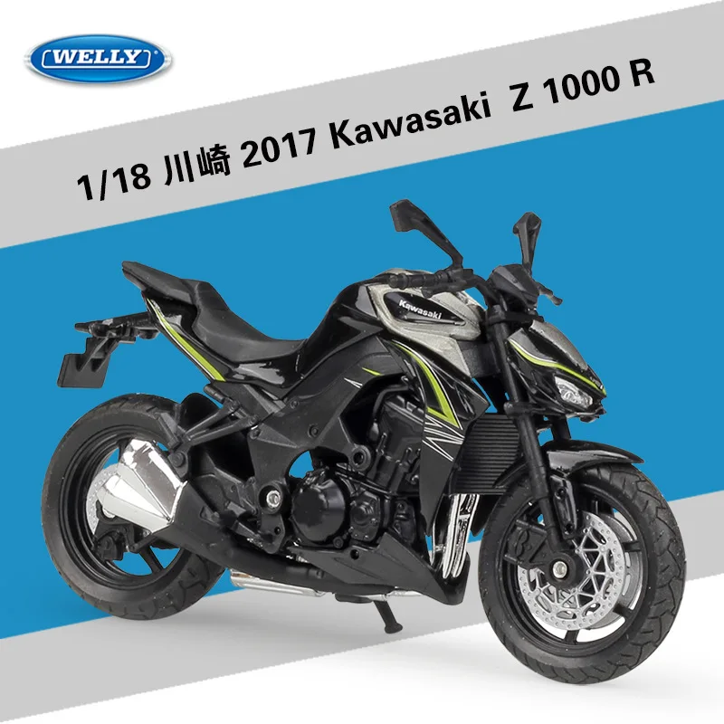 

Модель автомобиля WELLY 1:18 2017 Kawasaki Z 1000 R из металлического сплава, модель мотоцикла, детская игрушка, подарок, коллекция B303