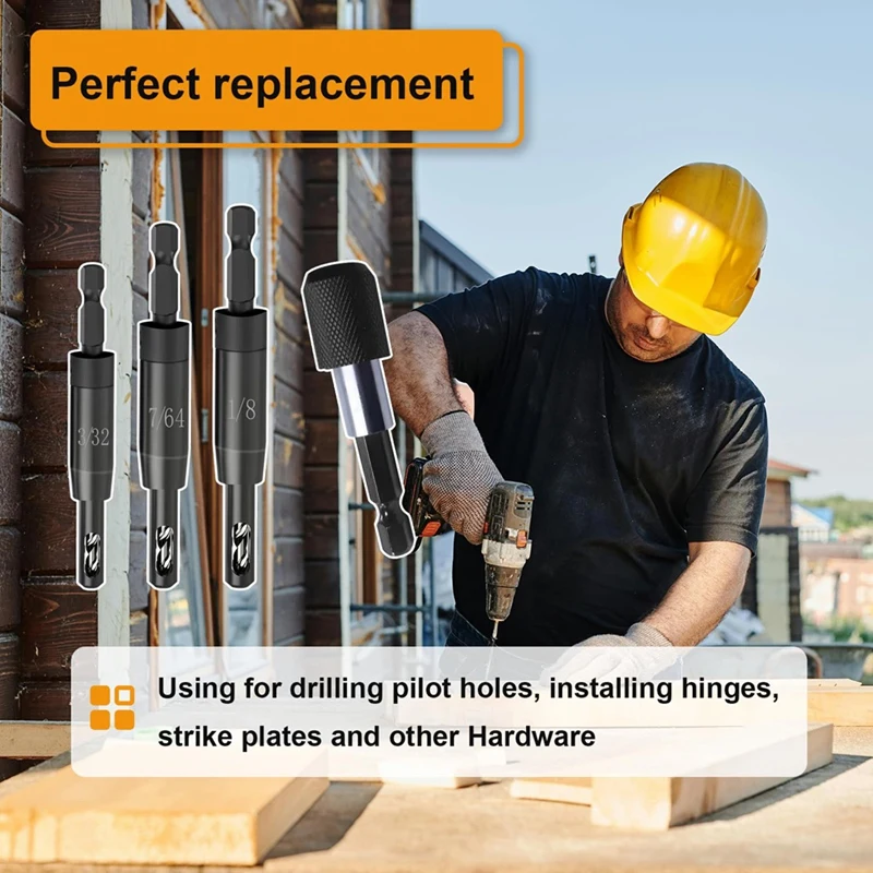 Самодельная фреза 3/32 дюйма 7/64 1/8 с держателем для бит на 1/4 шестигранный хвостовик