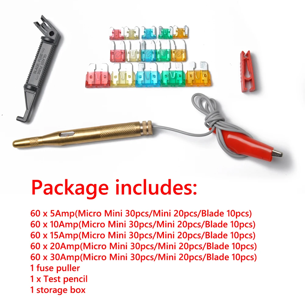 

Набор предохранителей для Авто лезвия 300 шт., набор предохранителей для авто 5/10/15/20/30A, набор аксессуаров для автомобильных предохранителей л...