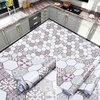 ttokk 3d geometric pattern non slip floor stickers waterproof wallpaper removable bathroom tile decoration decals home decor