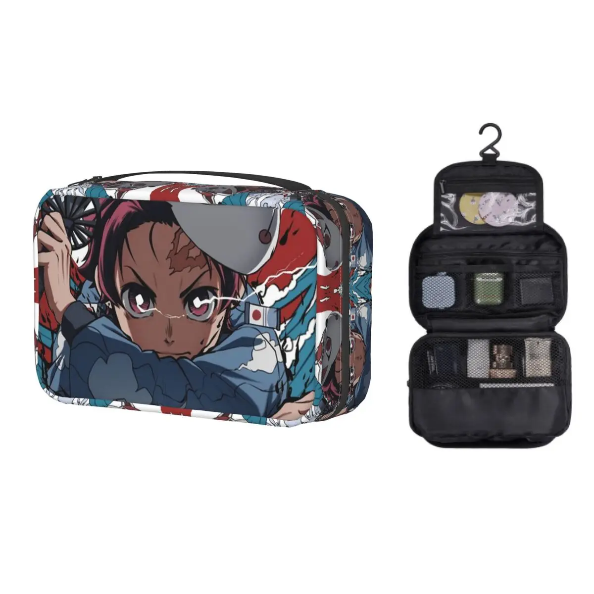 

Kawaii Kimetsu No Yaiba Аниме Манга дорожная сумка для туалетных принадлежностей Женская подвесная косметичка с рассекающим демонов комиксами косме...