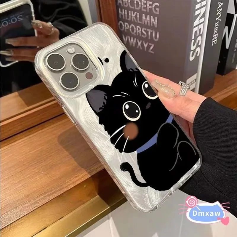 Мягкий чехол с мультяшным черным котом для Tecno Spark 20 Pro Plus 20C 10 10C 9 8C 5 4 Go Camon 30 19 16s 15 AIR