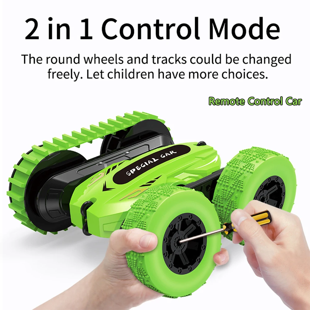 Двухсторонний гоночный автомобиль с дистанционным управлением 4*4 фонариками -