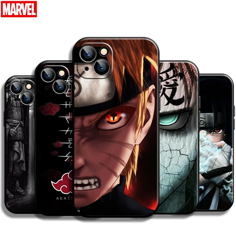 

Naruto Akatsuki Anime For Apple iPhone 13 12 11 Pro Max 12 13 Mini X XR XS Max SE 6 6S 7 8 Plus Phone Case Black Funda Coque