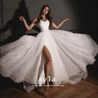 sexy ball gown wedding dress with glistening fabric very bling after party bride dress bridal gown bride robe vestidos de novia