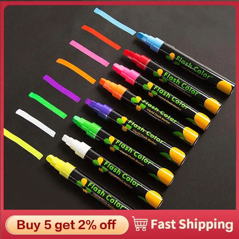 

Liquid Chalk Erasable Highlighter Fluorescent Marker Pen For Whiteboard Special Highlighter For Fluorescent Plate Wholesale Gift
