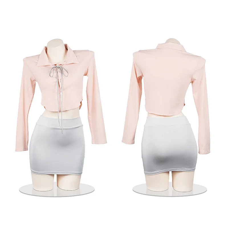 Сексуальный женский костюм секретарши униформа для косплея рубашка мини-юбка