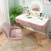 nordic 80cm light luxury marble dressing table bedroom furniture velvet dressing table simple bedroom mirror storage table
