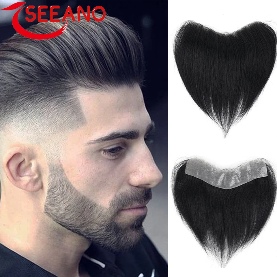 SEEANO Synthetic Forehead Hairline Toupees V-shaped Front Fassels Forehead Invisible Wig Tapes Men's Invisible Wig Stickers