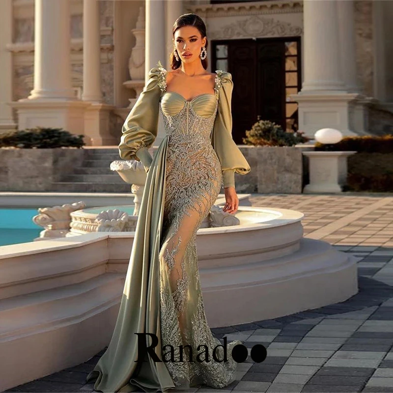 

Роскошные вечерние платья с блестками и длинными рукавами-фонариками, 2022