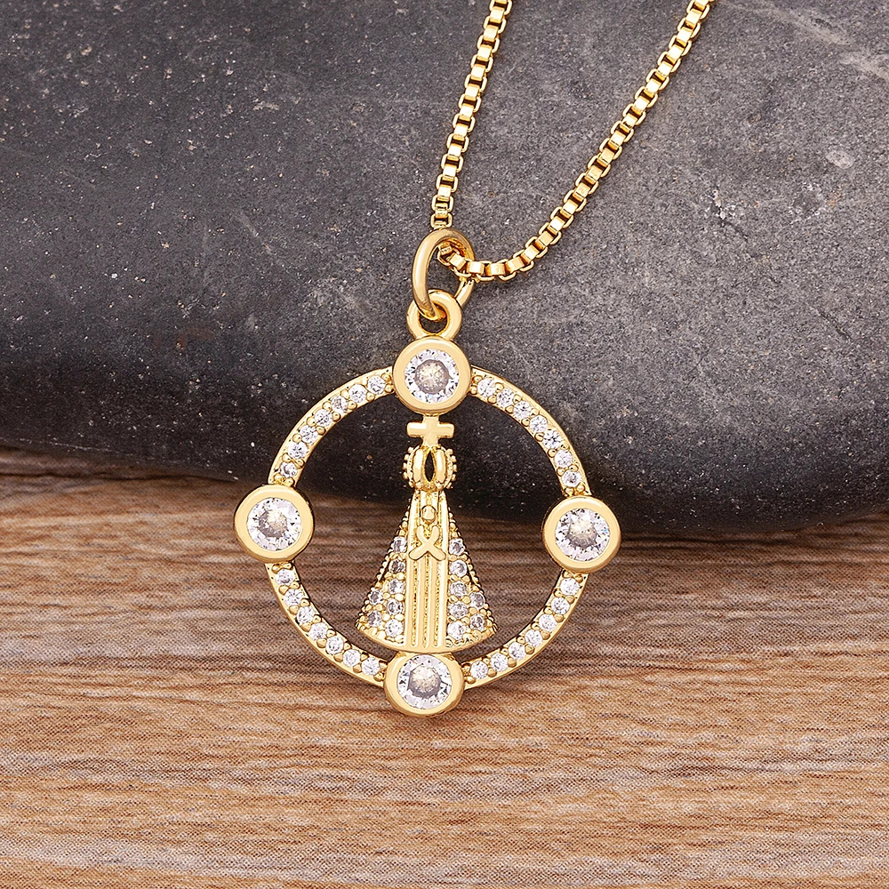 

Nidin New Classic Gold Color Copper Zircon Necklace For Women Girls Jewelry Heart Pendant Fine Wedding Birthday Romantic Gift